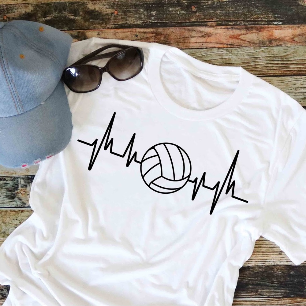Volleyball Heart Beat Graphic Tee